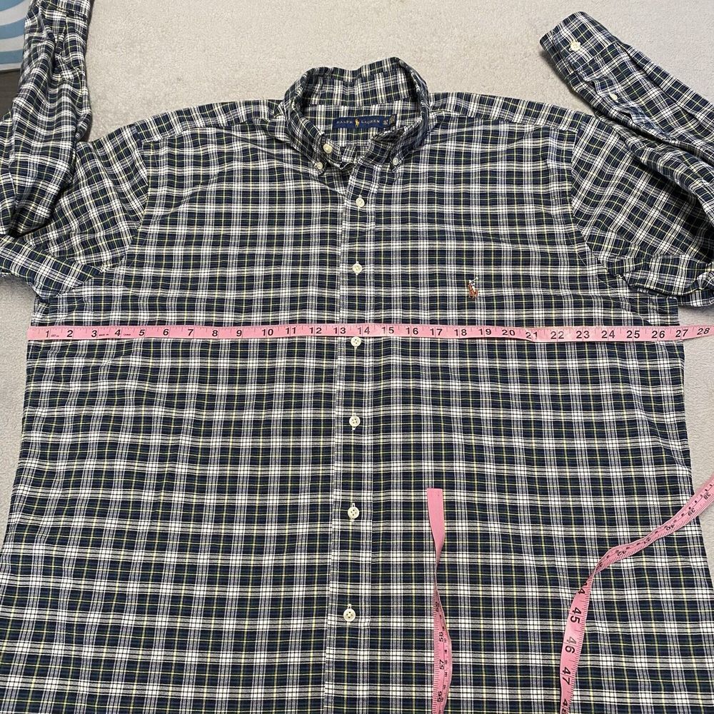 Ralph Lauren Shirt‎ Mens XLT Tall Plaid Button Down Casual Preppy Flesh Pony - Picture 5 of 8